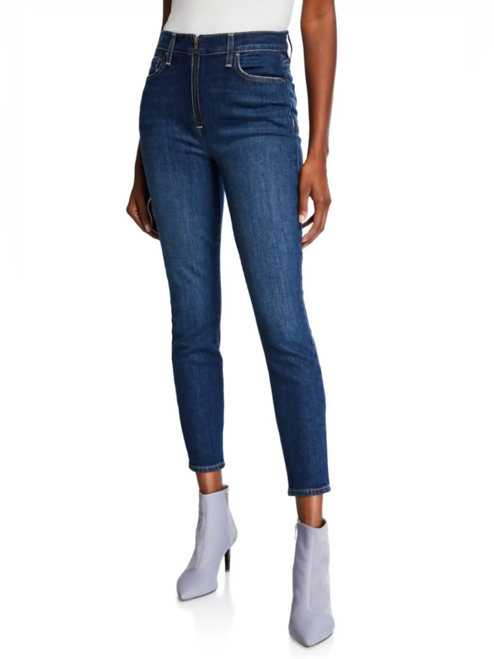 AO.LA by Alice + Olivia "You Look Good" High-Rise Ankle Skinny Jeans W/Back Seam
